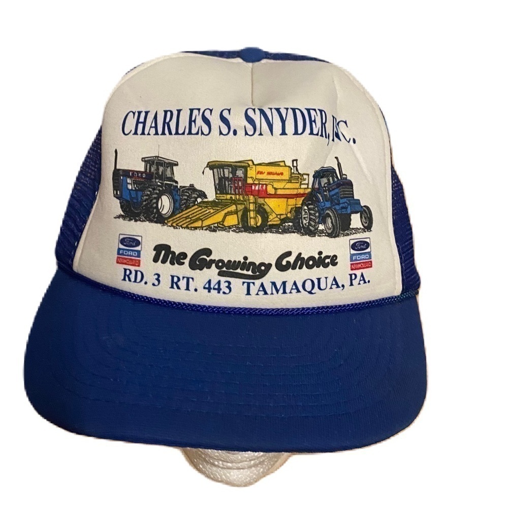 Vintage Ford Corvallis New Holland SnapBack Mesh Trucker Hat Growing Choice